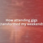 How attending gigs transformed my weekends