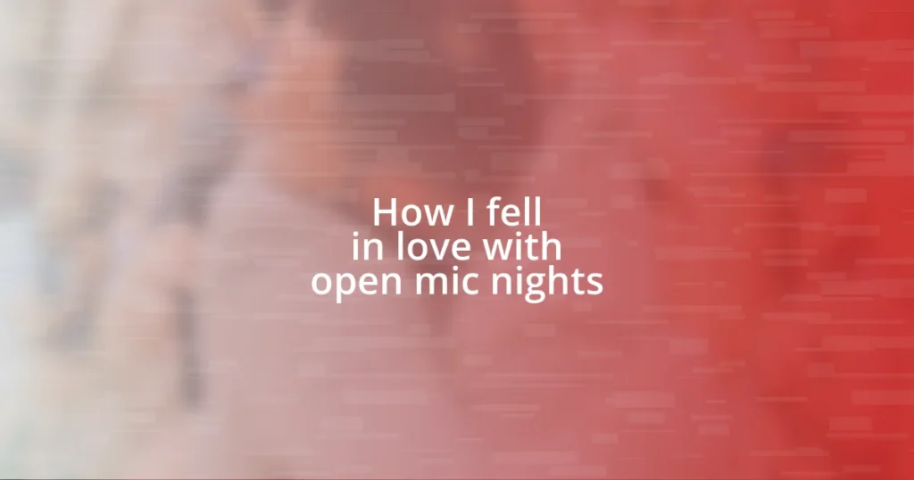 How I fell in love with open mic nights