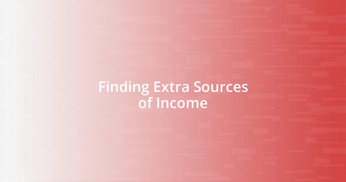 Finding Extra Sources of Income