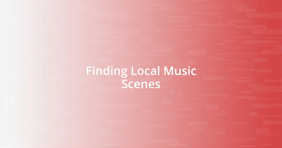 Finding Local Music Scenes