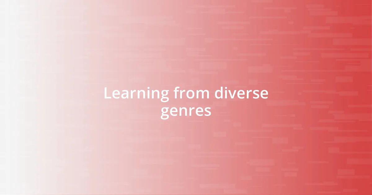 Learning from diverse genres